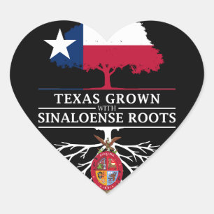 Texas Gegroeid met Sinaloa Roots Hart Sticker