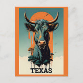 Texas gestileerde Retro Bull Reizen Briefkaart (Voorkant)