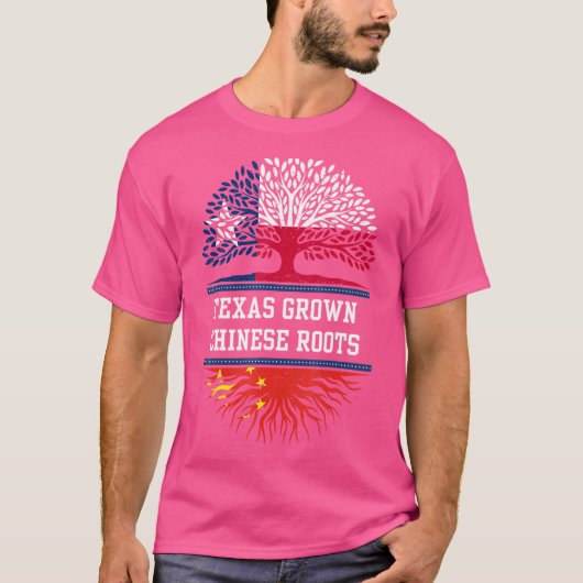 Texas geteeld met Chinese wortels China T-shirt (Voorkant)