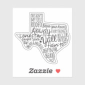 Texas Gezegden Sticker (Vel)