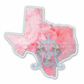 TEXAS GEZEGEND MAAGD MARIA RELIGIEUS MARIAN KRUIS STICKER (Voorkant)