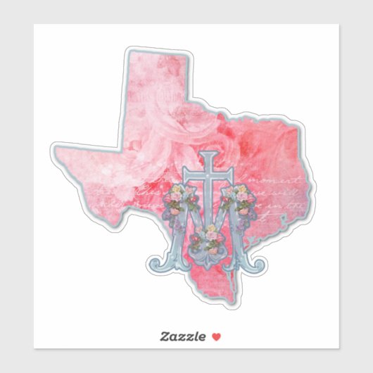 TEXAS GEZEGEND MAAGD MARIA RELIGIEUS MARIAN KRUIS STICKER (Vel)