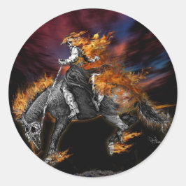 Texas Ghost Rider Ronde Sticker