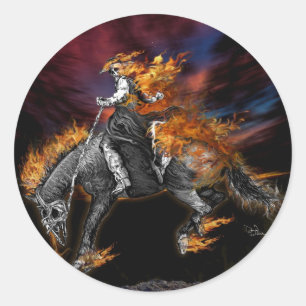 Texas Ghost Rider Ronde Sticker