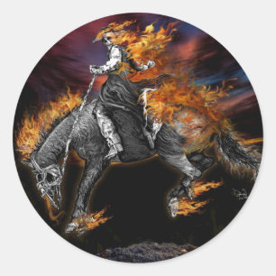 Texas Ghost Rider Ronde Sticker