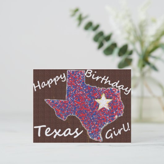 Texas Girl Briefkaart (Staand voorkant)
