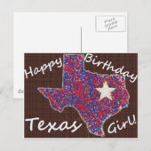Texas Girl Briefkaart (Voorkant / Achterkant)