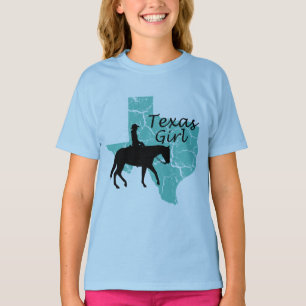 Texas Girl Horseback Girls T-shirt