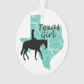 Texas Girl Horseback-kerstversiering Ornament (voorkant)
