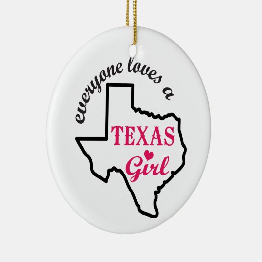 Texas Girl Keramisch Ornament (Rechts)