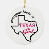 Texas Girl Keramisch Ornament (Voorkant)