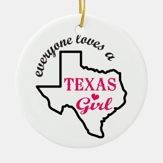 Texas Girl Keramisch Ornament (Voorkant)