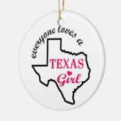 Texas Girl Keramisch Ornament (Links)