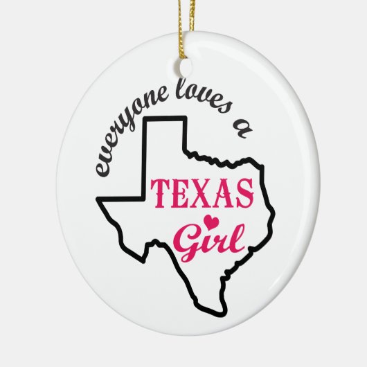 Texas Girl Keramisch Ornament (Links)