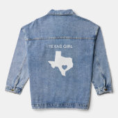 Texas Girl State Kaart Aangepast Denim Jacket (Achterkant)