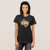 Texas Girl Sunflower Leopard Rustic Black State Pr T-shirt (Voorkant volledig)
