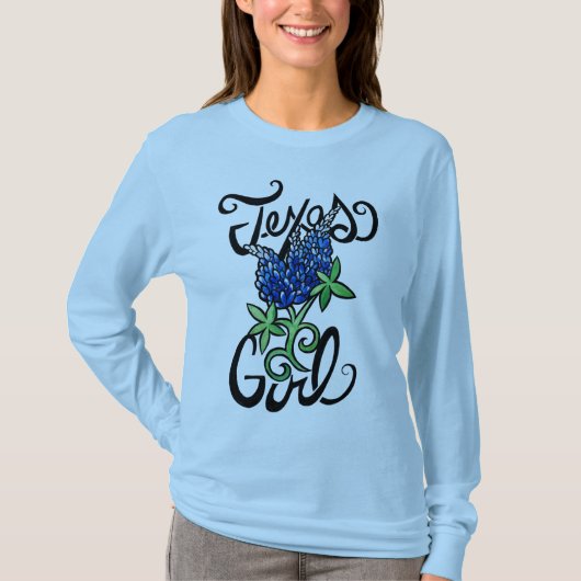 Texas Girl texas Bluebonnets T-shirt (Voorkant)