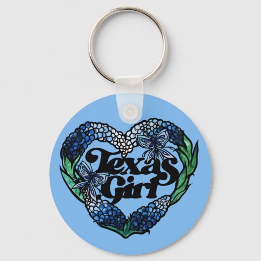Texas Girl Texas Bluebonnets wildflower texan Sleutelhanger (Voorkant)