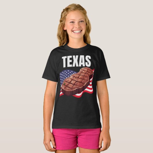 Texas Girl's donker T-shirt (Voorkant volledig)