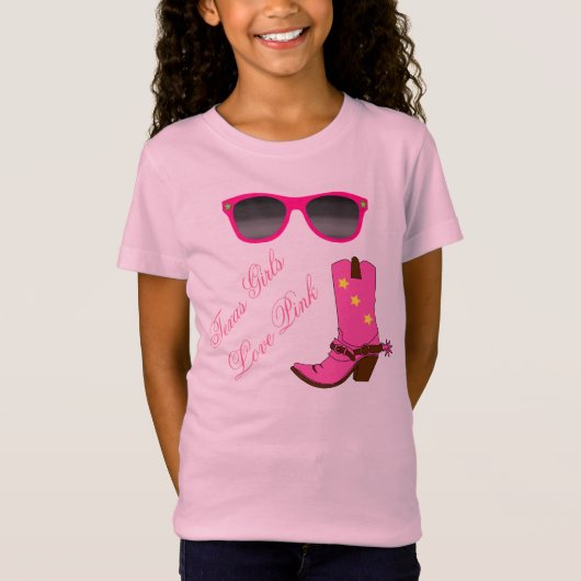 Texas Girls Love Pink T-shirt (Voorkant)