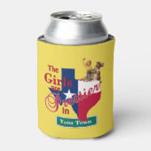 Texas Girls zijn in (CUSTOM NAME) Blikjeskoeler (Blikje Voorkant)