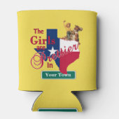 Texas Girls zijn in (CUSTOM NAME) Blikjeskoeler (Achterkant)