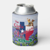 Texas Girls zijn  in (CUSTOM NAME) Bluebonn Blikjeskoeler (Blikje Voorkant)