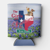 Texas Girls zijn  in (CUSTOM NAME) Bluebonn Blikjeskoeler (Voorkant)