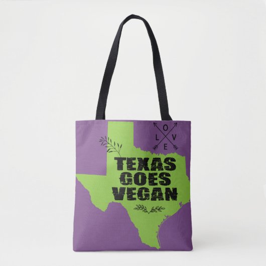 Texas Goes Vegan Tote Bag (Voorkant)