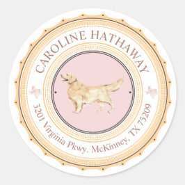 Texas Golden Retriever Dog Return Address Sticker