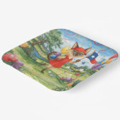 Texas Golf Verjaardagsfeest op groen voor kattenli Papieren Bordje (Gebogen)