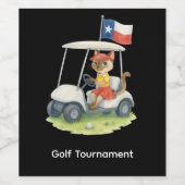 Texas golfer rijden golfkar wijn etiket (Enkel label)