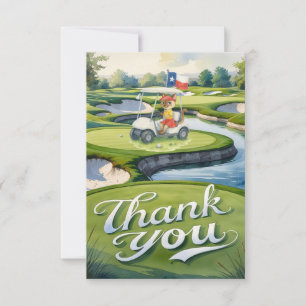 Texas Golfer verjaardagsfeestje op de golfbaan Bedankkaart