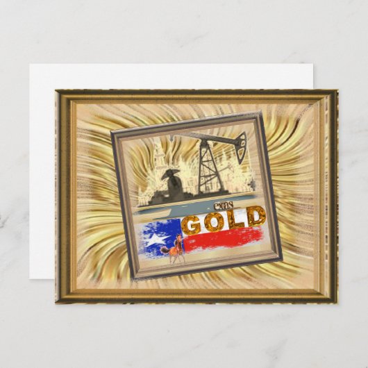 Texas goud briefkaart (Voorkant / Achterkant)