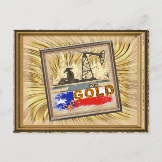 Texas goud briefkaart (Voorkant)