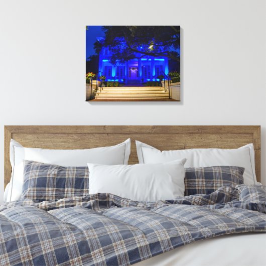 Texas Governor's Mansion Back the Blue Canvas Afdruk (Insitu (Slaapkamer))