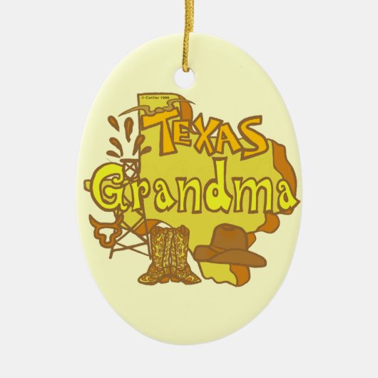 Texas Grandma Keramisch Ornament (Voorkant)