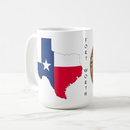 Texas Graphic & Texas Trail op wit, mok (Voorkant links)