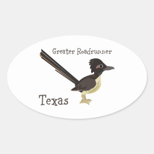 Texas Greater Roadrunner Ovale Sticker