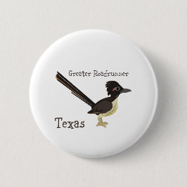 Texas Greater Roadrunner Ronde Button 5,7 Cm