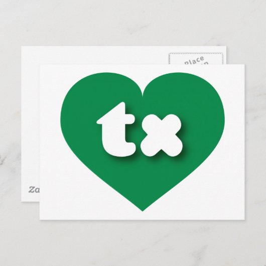 Texas green hart - Ik hou van tx Briefkaart (Voorkant / Achterkant)