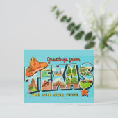 Texas Greeting Vintage Postcard Briefkaart (Staand voorkant)