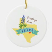 Texas Greetings Keramisch Ornament (Voorkant)