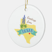 Texas Greetings Keramisch Ornament (Links)