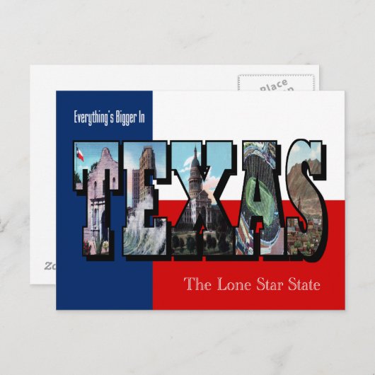TEXAS Grote letter Briefkaart (Voorkant / Achterkant)