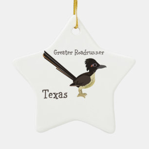 Texas Grotere Roadrunner Keramisch Ornament