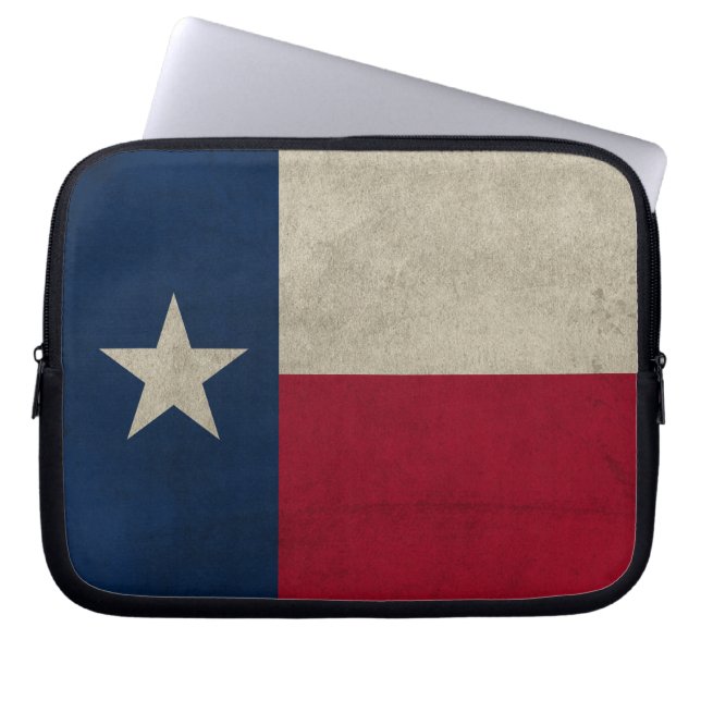 Texas Grunge - Lone Star Vlag Laptop Sleeve (Voorkant)