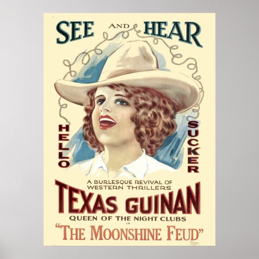 Texas Guinan Vintage Singing Cowgirl Poster (Voorkant)
