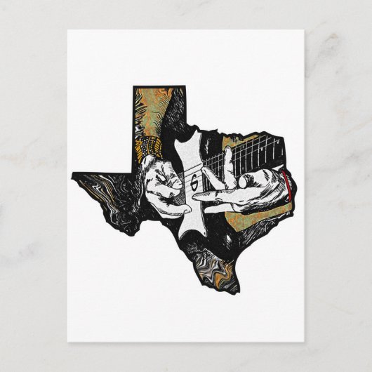 Texas Guitar Briefkaart (Voorkant)