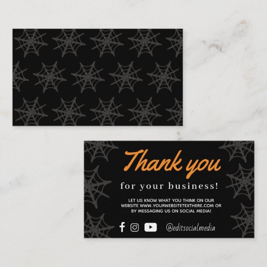 Texas Halloween Spinnenweb Dank Yall Kaart (Voorkant / Achterkant)